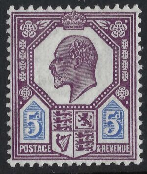 KEVII sg294 5d deep dull reddish purple & bright blue