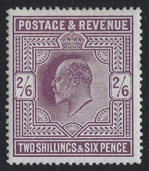 KEVII sg317 2s6d dark purple - fine mint example