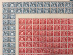 1968-69 Postage Dues D75-D76 set in full sheets of 240 – unmounted mint