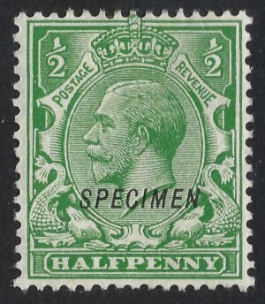 KGV sg418s ½d green SPECIMEN - mounted mint