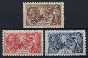 KGV sg450-452 re-engraved seahorse set - mounted mint