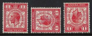 KGV sg435 sg435a sg435wi 1d scarlet set - mounted mint