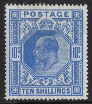 KEVII sg319 Spec M54(2) 10s blue - lightly mounted mint