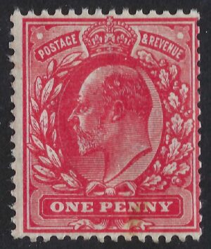 KEVII sg274 1d rose-carmine - unmounted mint