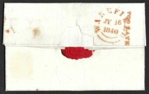 QV sg2 1d black (T-B) Plate 4 on 1840 EL Wakefield to Todmorden with certificate