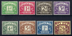 1937-38 Postage Dues D27-D34 – unmounted mint