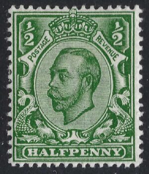 KGV sg338/40 Spec N4(3) ½d deep green – mounted mint