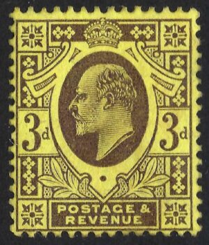 KEVII sg277 3d purple/lemon - mounted mint