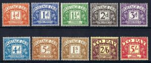 1955-57 Postage Dues D46-D55 – unmounted mint