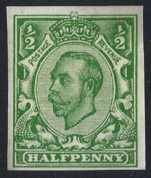 KGV sg346b Spec N6f ½d green imperforate - unmounted mint