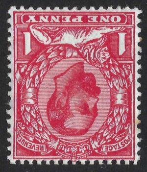 KGV sg329wi Spec N8a 1d carmine (wmk inverted) - U/M