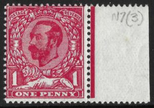 KGV sg327/8 Spec N7(3) 1d deep carmine-red - unmounted mint