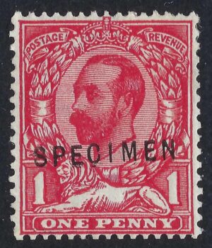 KGV sg336s 1d scarlet overprinted SPECIMEN Type 22 - mounted mint