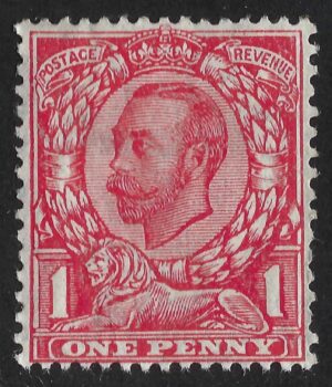 KGV sg349wj Spec N13(1)b 1d scarlet (wmk reversed) - unmounted mint