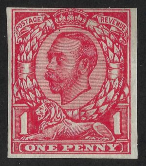 KGV sg349/50 Spec N13e 1d scarlet imperforate - unmounted mint