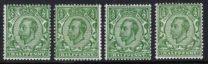 KGV sg344 Spec N5(1) to N5(4) ½d set - unmounted mint