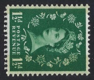 QEII sg612a 1½d green (wmk sideways) - unmounted mint