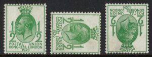 KGV sg434 sg434a sg434wi ½d green set - mounted mint