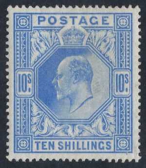 KEVII sg265 10s ultramarine - fine mounted mint example