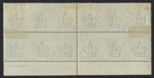 QV sg212 £1 green mint lower marginal block which includes the J-C frame break variety Spec K17a 