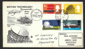 QEII 1966 British Technology FDC with Macclesfield, Cheshire cds & Jodrell Bank handstamp