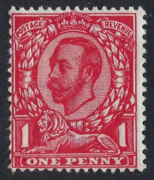 KGV sg343 Spec N11(5) 1d aniline scarlet - unmounted mint