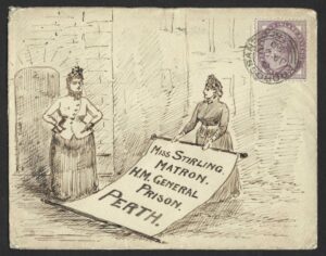 QV 1890 hand illustrated cover with 1d lilac tied by ARDROSSAN cds