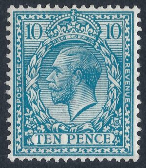 KGV sg394/a N31(1) 10d bright turquoise-blue – mounted mint