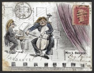 QV 1873 hand illustrated cover with sg43 1d red (K-A) Plate 148 from LONDON to WIMBOURNE