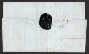 QV sg2 A1(2)tf 1d black (L-A) Plate 1b on cover dated 16th May 1840
