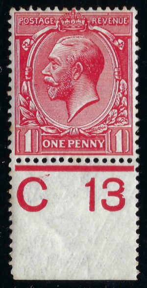 KGV sg357/61 N16(2) 1d Deep bright scarlet Control C13(p) – mint
