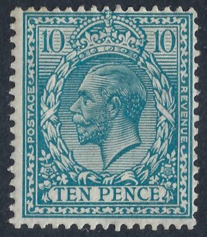 KGV sg394/a N31(2) 10d turquoise-blue – mounted mint