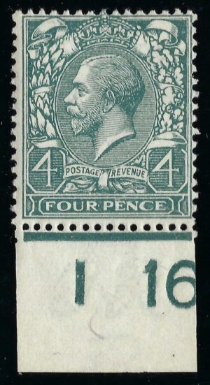 KGV sg378/80 N23(2) 4d pale grey-green Control I16 – unmounted mint