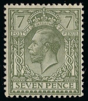 KGV sg387/89 N27(4) 7d Sage-green – mounted mint