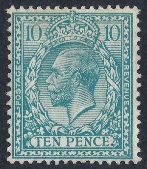 KGV sg394/a N31(5) 10d pale greenish-blue – mounted mint