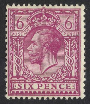 KGV sg384/86 N26(3) 6d reddish purple - unmounted mint