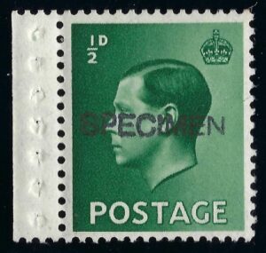 sg457 ½d green SPECIMEN Type 30