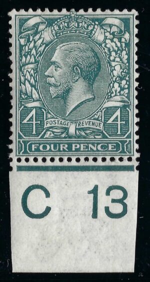 KGV sg379 N23(1) 4d grey-green control C13 – mounted mint