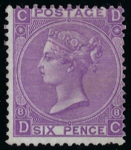 QV sg109 6d mauve (D-C) plate 9 – fine mint with rich colour