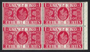 KGV 1935 sg454aw 1d scarlet booklet pane (wmk inverted) - unmounted mint