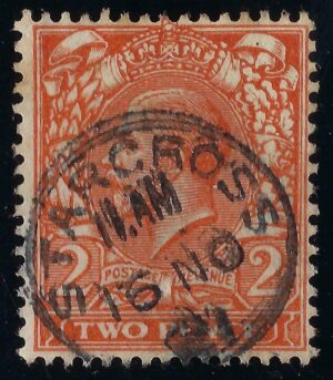 KGV 2d orange with fine 1921 STARCROSS postmark