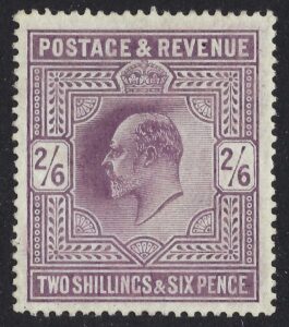 KEVII sg262 2s6d dull purple – fine mint example