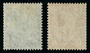 KGV sg397-398 ½d bright green & 1d dull scarlet (wmk Royal Cypher multiple) pair