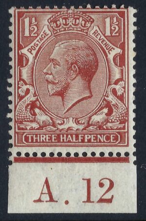 KGV sg362/65 N18(3) 1½d Deep red-brown Control A.12