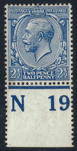 KGV sg371/73a N21(13) 2½d Dull blue Control N19