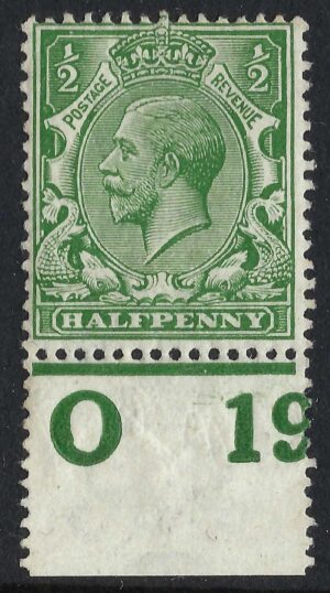 KGV sg351/56 ½d Green Control O19(p)
