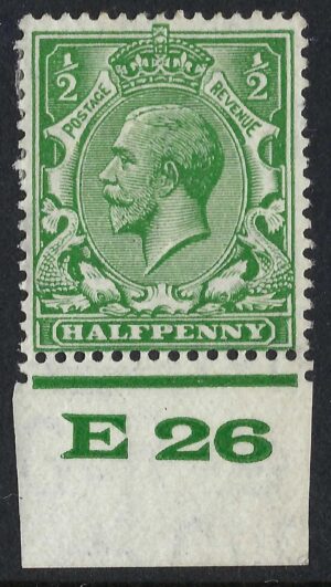 KGV sg418 ½d Green Control E26 - mint