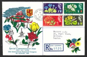 QEII 1964 Botanical Congress phosphor issue on illustrated FDC with KEW GARDENS cds