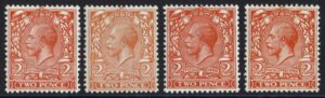 sg370 2d Orange (Die II) Spec N20(1) Orange, N20(2) Pale orange, N20(3) Deep orange, and N20(4) Bright orange.