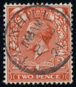 KGV sg368 2d orange with fine 1921 TICKHILL cds
